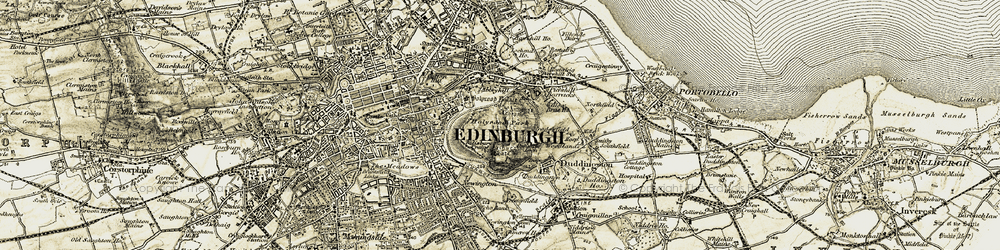 Old map of Edinburgh in 1903-1904