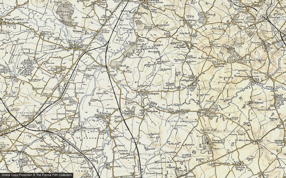 Old Map of Edingale, 1902 in 1902