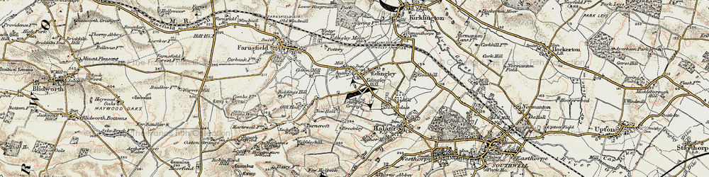 Old map of Edingley in 1902-1903