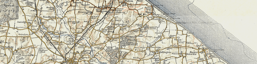 Old map of Witton Hall in 1901-1902