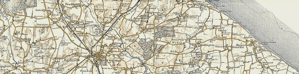 Old map of Bacton Wood in 1901-1902