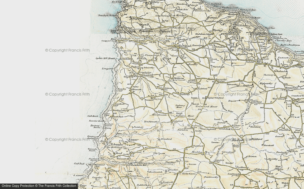 Old Map of Edistone, 1900 in 1900