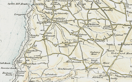 Old map of Edistone in 1900