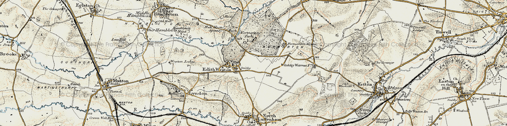 Old map of Edith Weston in 1901-1903