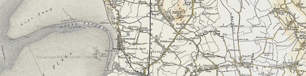 Old map of Edithmead in 1899-1900