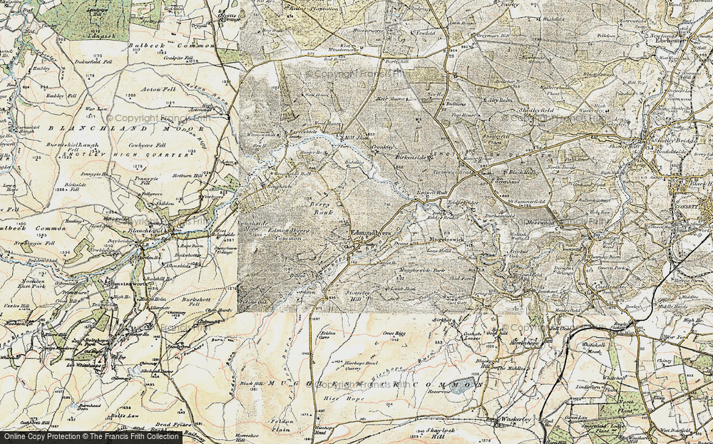 Old Map of Edmondbyers, 1901-1904 in 1901-1904