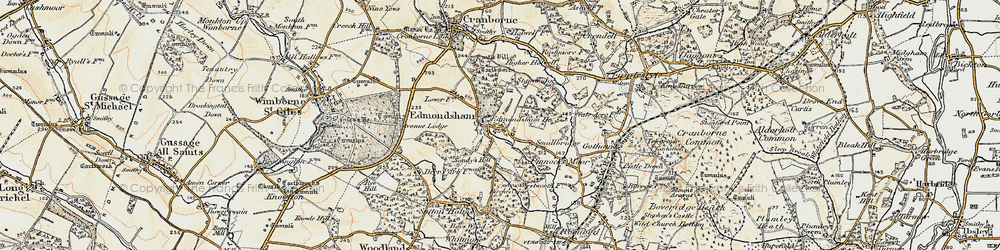 Old map of Edmondsham in 1897-1909