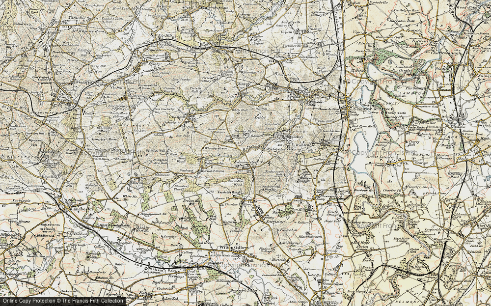 Old Map of Historic Map covering Broomy Holm in 1901-1904