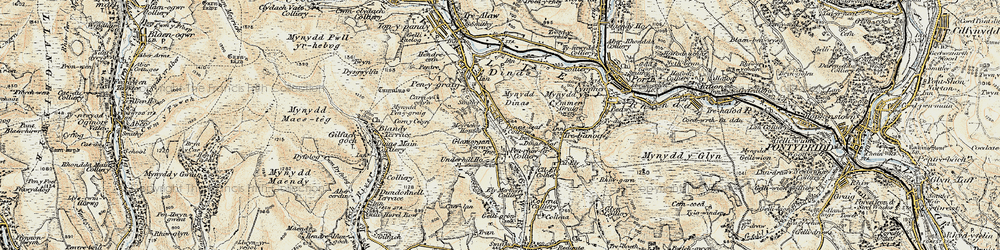 Old map of Edmondstown in 1899-1900