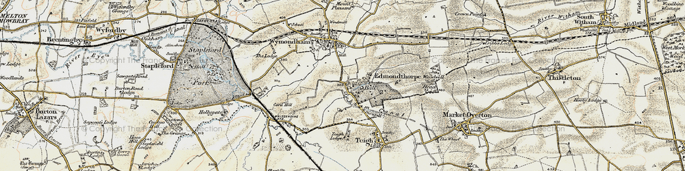 Old map of Edmondthorpe in 1901-1903