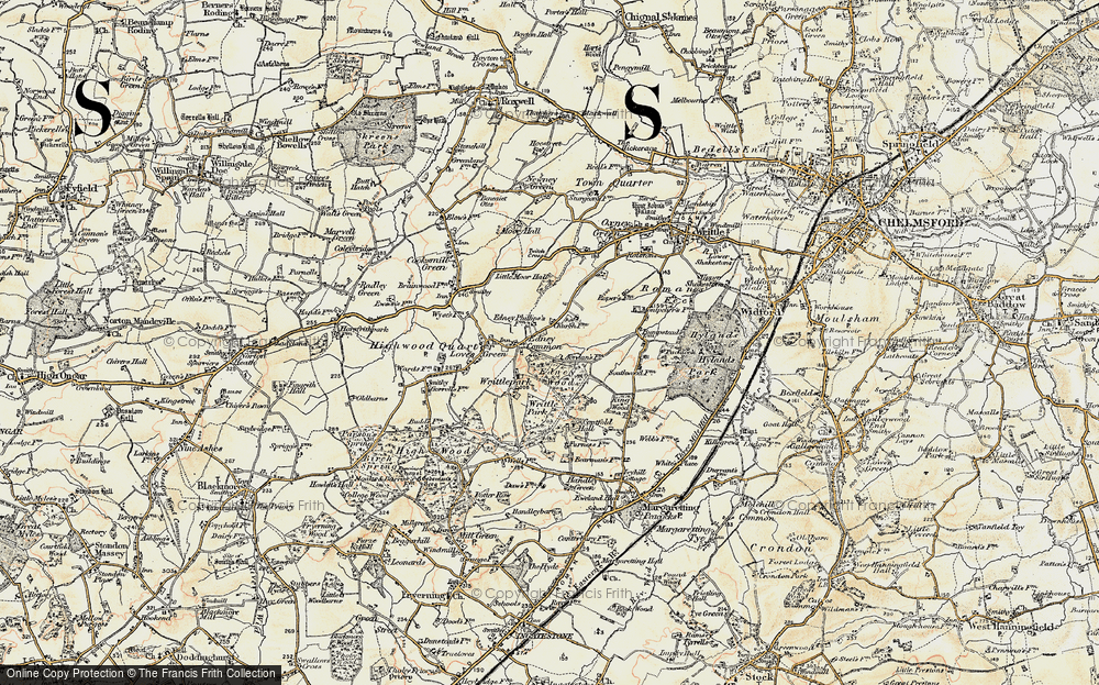Old Map of Edney Common, 1898 in 1898