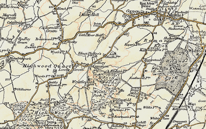 Old map of Edney Common in 1898