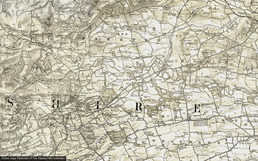 Old Map of Historic Map covering Bells Burn in 1901-1904