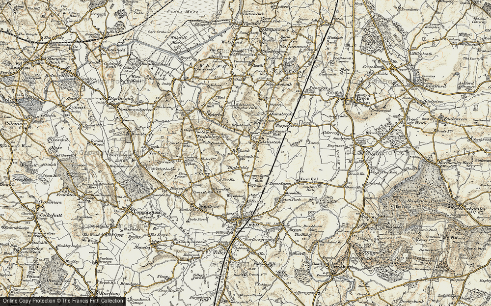 Old Map of Edstaston, 1902 in 1902