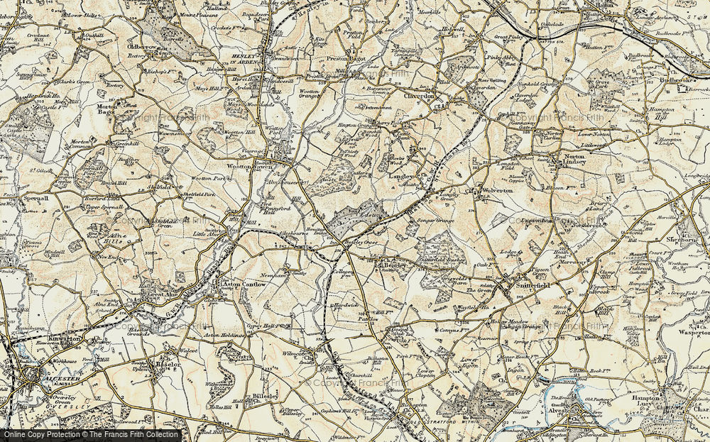 Old Map of Historic Map covering Austy Wood in 1899-1902