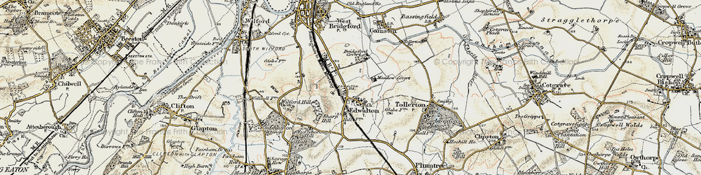 Old map of Edwalton in 1902-1903