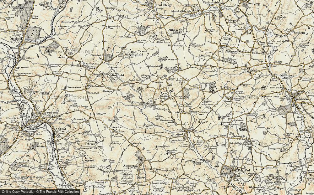 Old Map of Edwardstone, 1898-1901 in 1898-1901