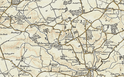 Old map of Edwardstone in 1898-1901