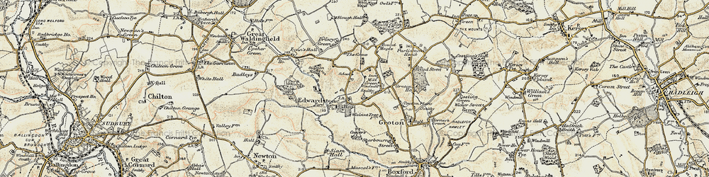 Old map of Edwardstone in 1898-1901