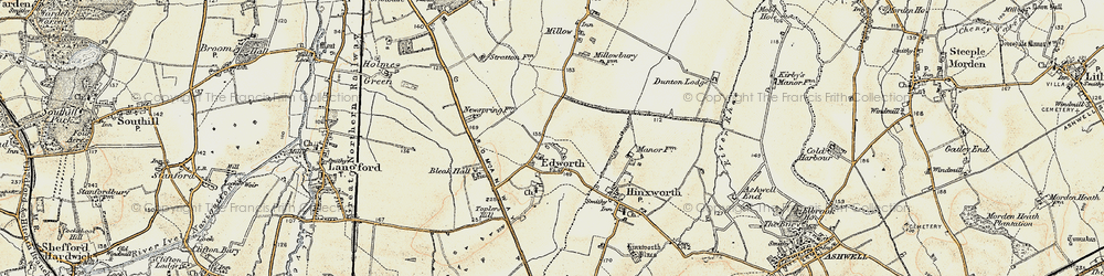Old map of Edworth in 1898-1901