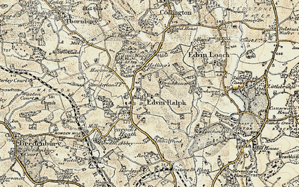 Old map of Edwyn Ralph in 1899-1902