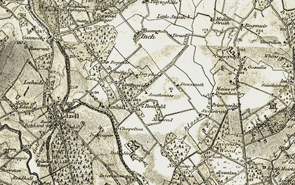 Old map of Edzell Woods in 1908