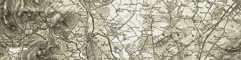 Old map of Edzell Woods in 1908