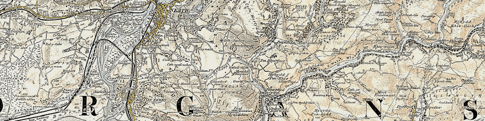 Old map of Baradychwallt in 1900-1901