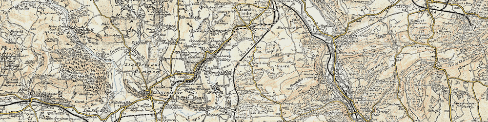 Old map of Efail Isaf in 1899-1900