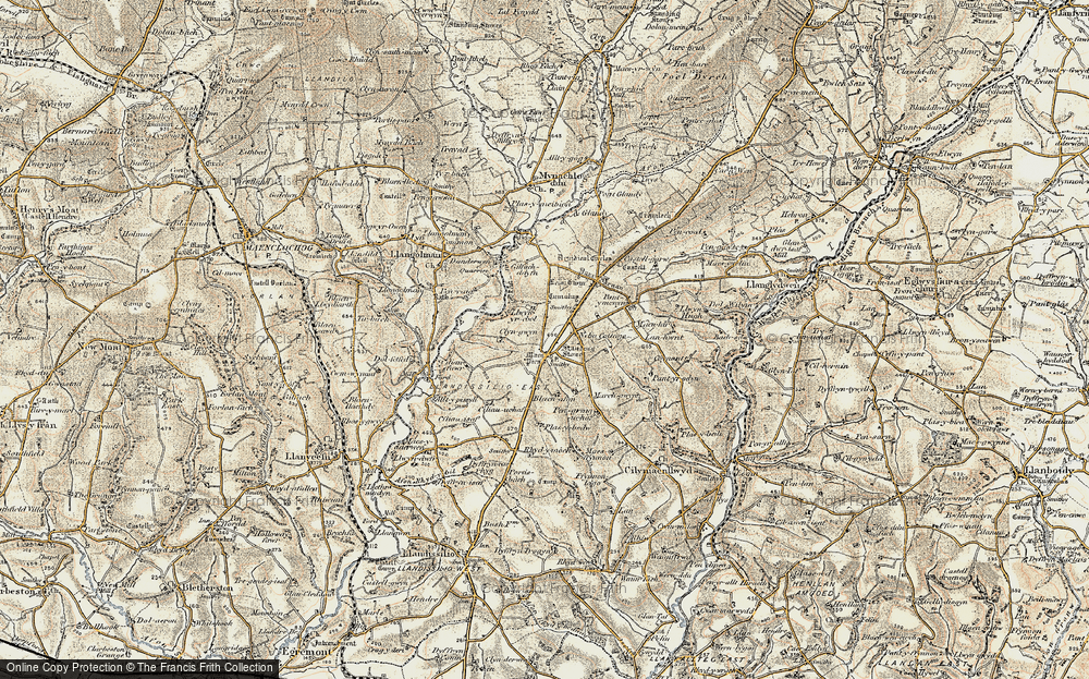 Old Map of Efailwen, 1901 in 1901