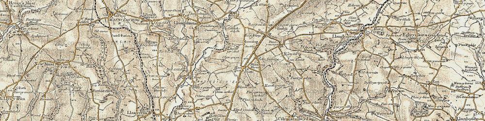 Old map of Efailwen in 1901
