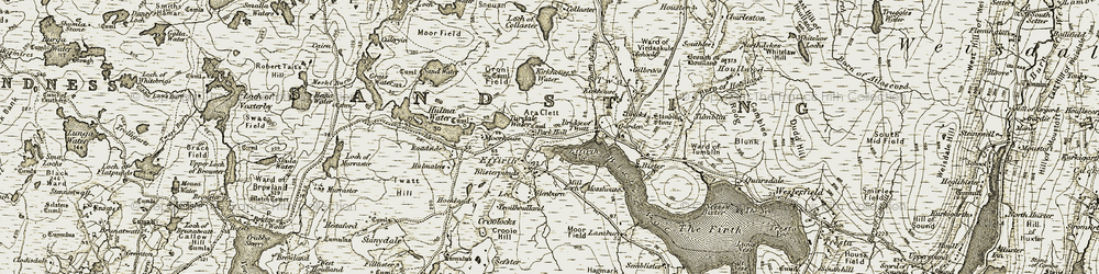 Old map of Bridge of Twatt in 1911-1912