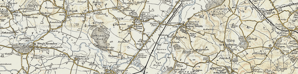 Old map of Efflinch in 1902