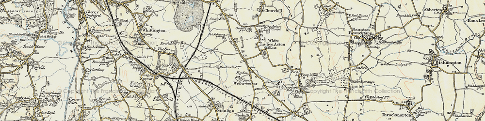 Old map of Egdon in 1899-1901