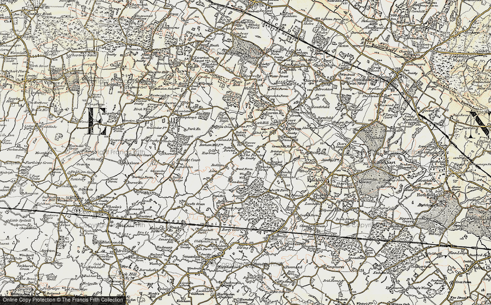 Old Map of Egerton Forstal, 1897-1898 in 1897-1898
