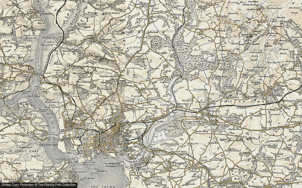 Old Map of Eggbuckland, 1899-1900 in 1899-1900