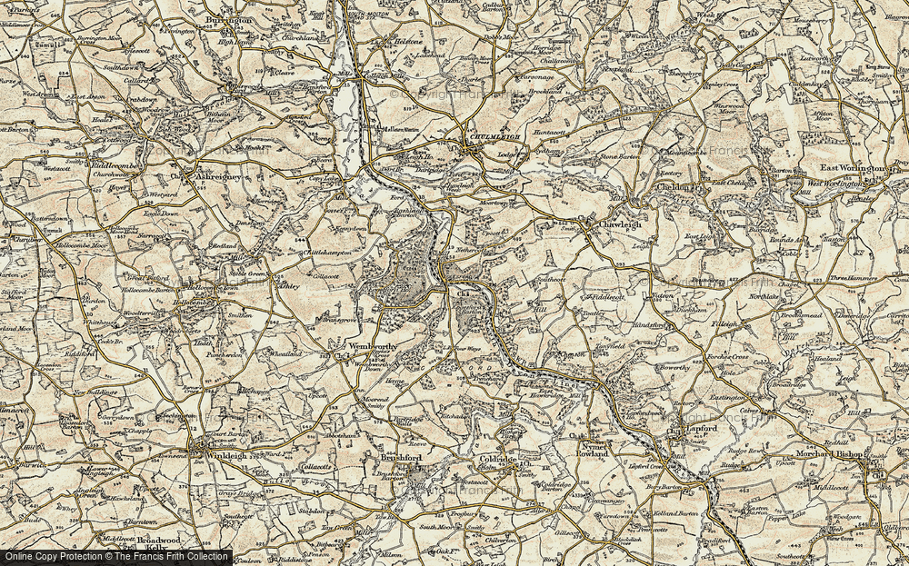 Old Map of Eggesford Station, 1899-1900 in 1899-1900