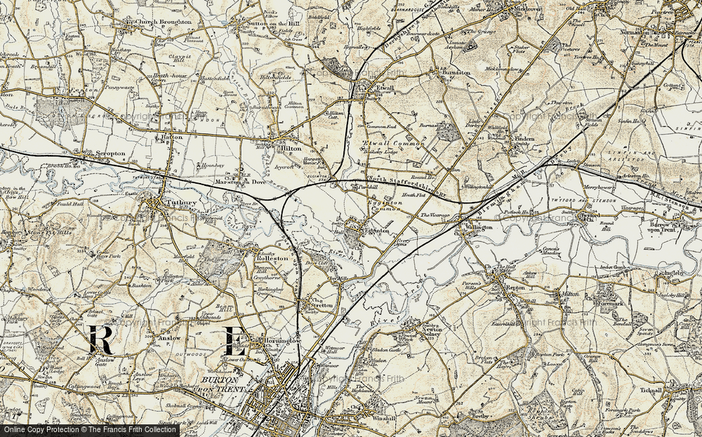 Old Map of Egginton, 1902 in 1902