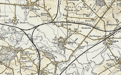 Old map of Egginton in 1902