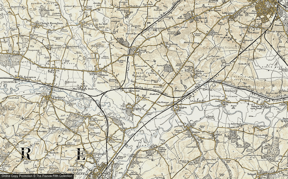 Old Map of Egginton Common, 1902 in 1902