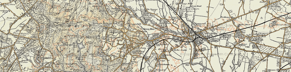 Old map of Egham in 1897-1909