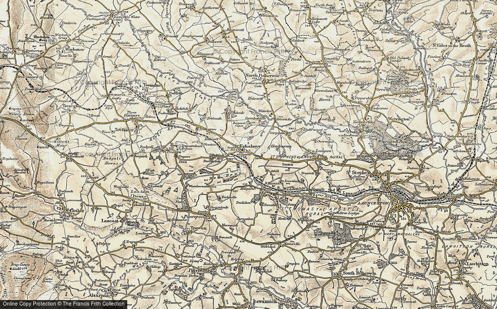 Old Map of Egloskerry, 1900 in 1900