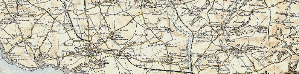 Old map of Eglwys-Brewis in 1899-1900