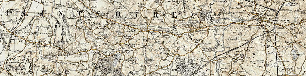 Old map of Eglwys Cross in 1902