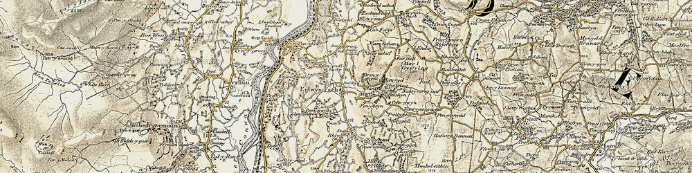 Old map of Eglwysbach in 1902-1903
