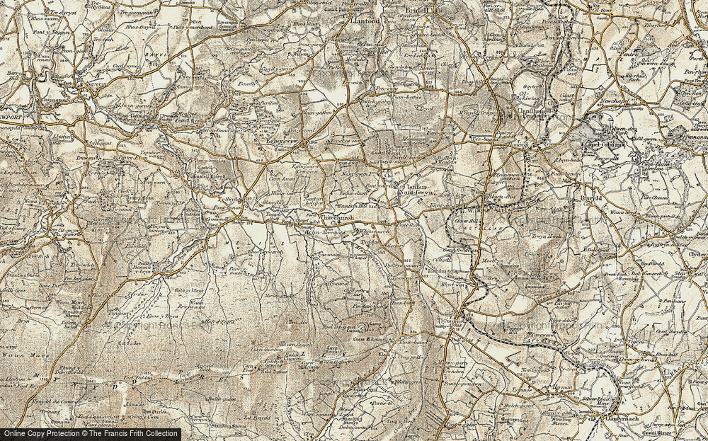 Old Map of Eglwyswen, 1901 in 1901