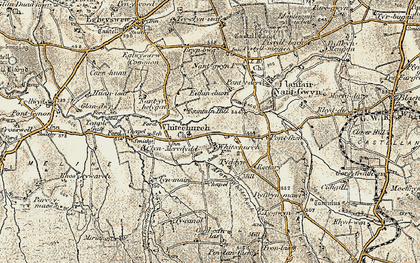Old map of Eglwyswen in 1901