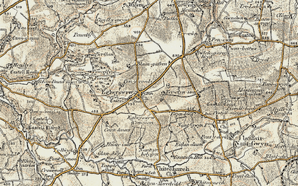 Old map of Brynbwa in 1901