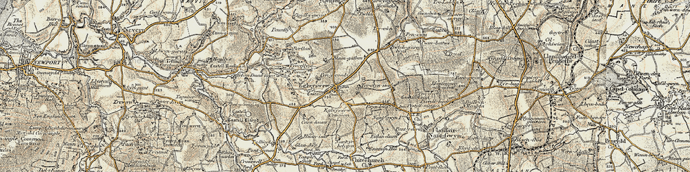 Old map of Eglwyswrw in 1901