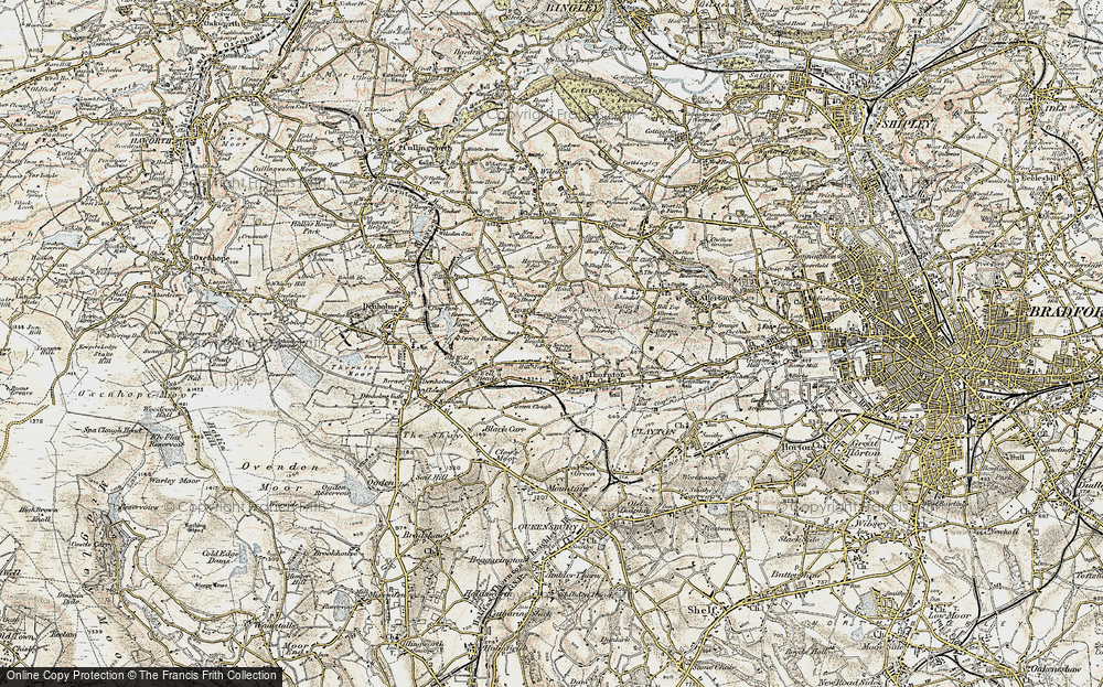 Old Map of Historic Map covering Bell Dean in 1903